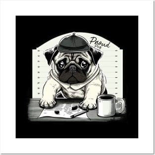 Pug Dog White Posters and Art